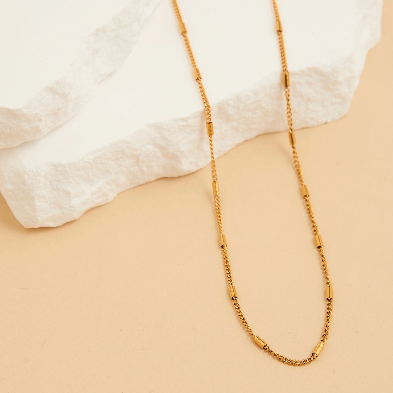 Gold satellite chain necklace