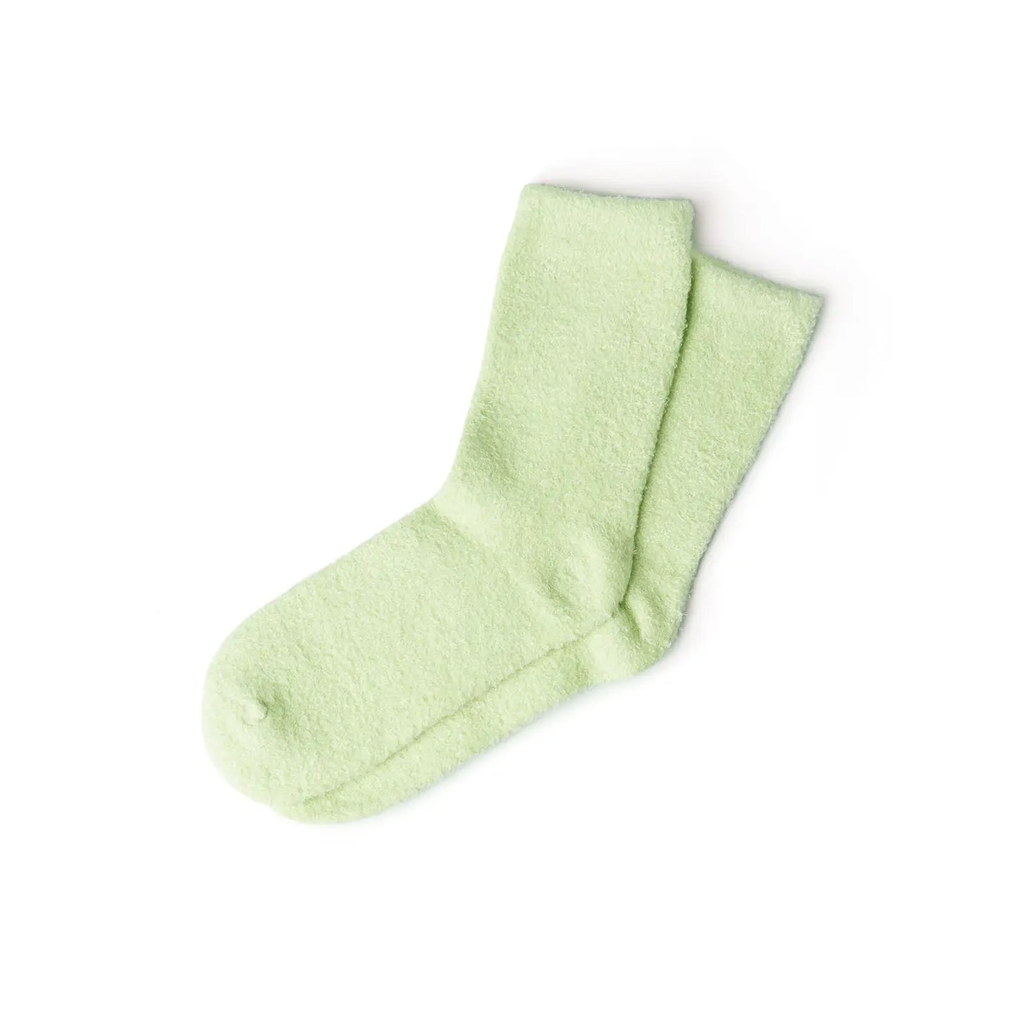 green fuzzy socks