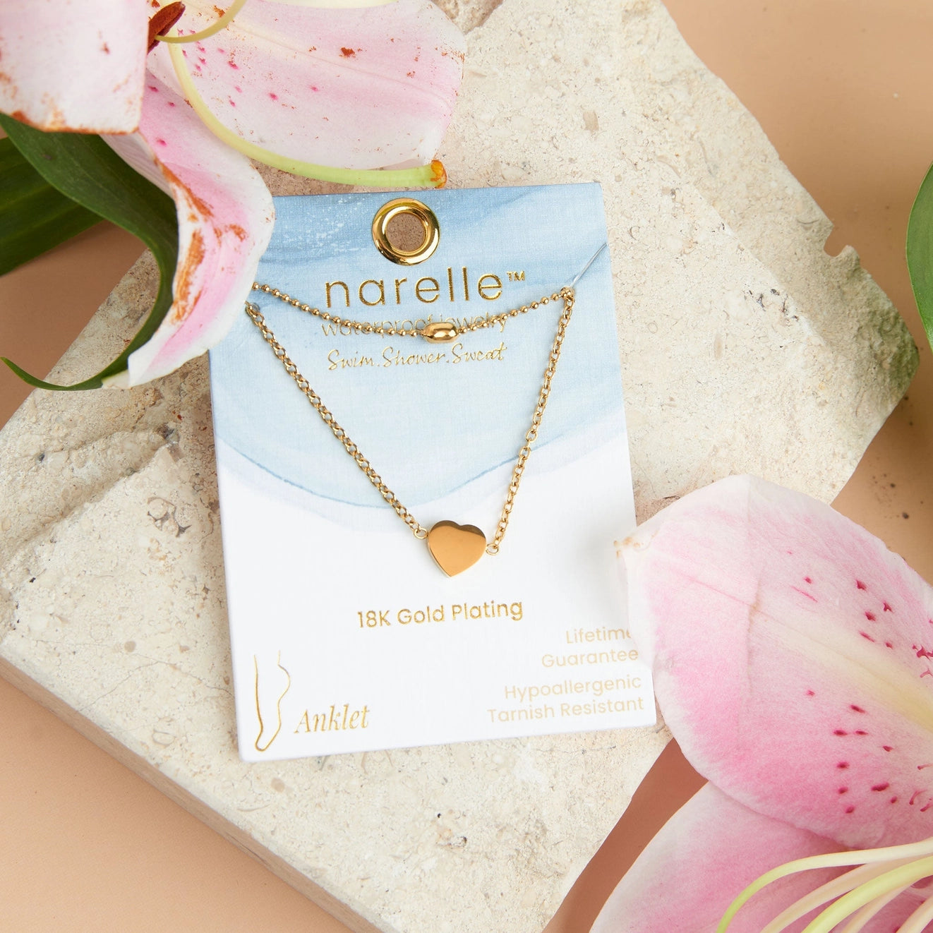  Multi Row Heart Anklet offers two chains in a chic gold with cute heart charm detailing