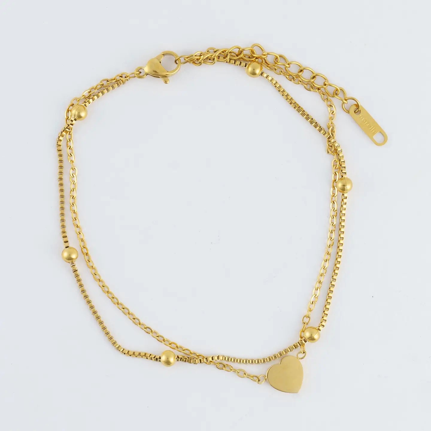 Narelle Waterproof Gold Plated Dainty Multi Row Anklet