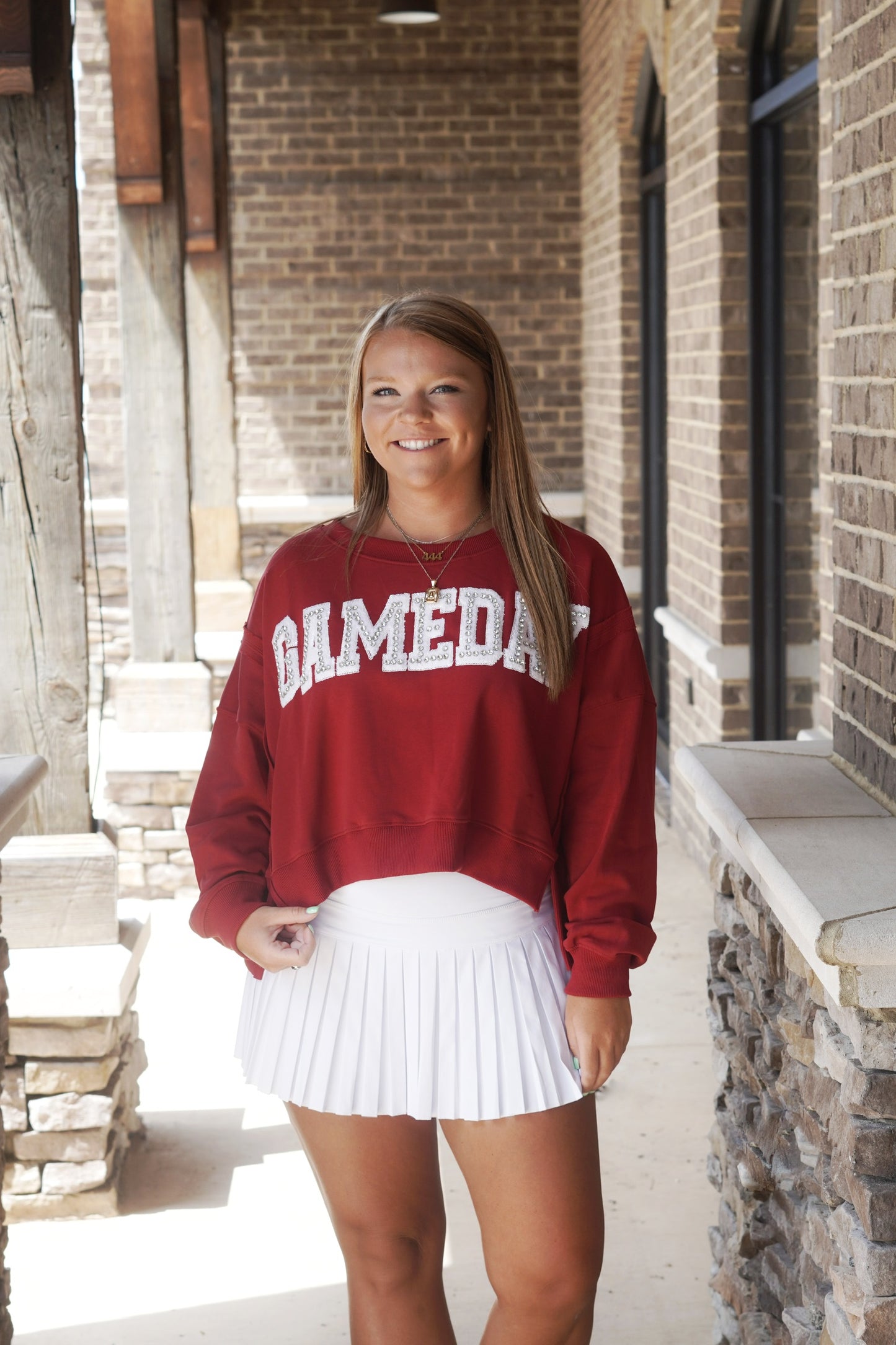 Crystal Studded Game Day Top