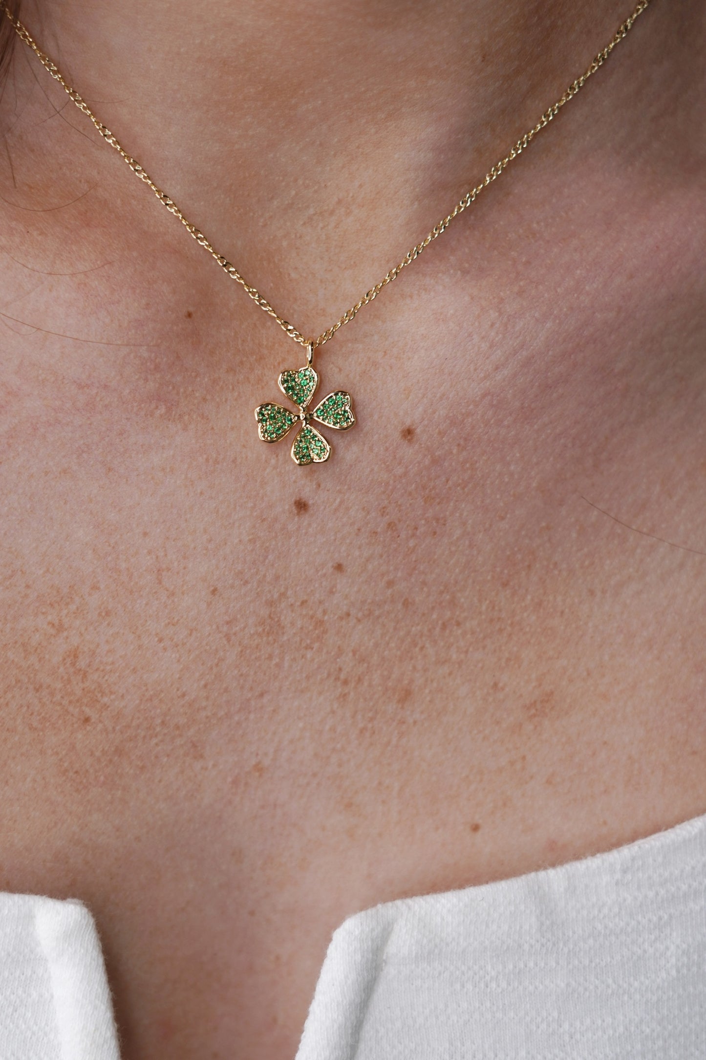 Clover Crystal Pendant Necklace