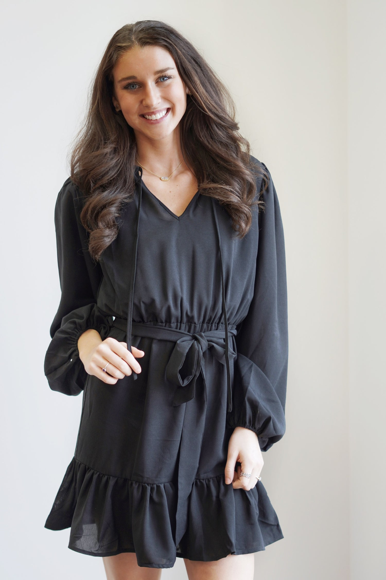 Willow Waist Tie Ruffled Hem Dress Allie and Me Boutique Willow Waist Tie Ruffled Hem Dress Allie and Me Boutique