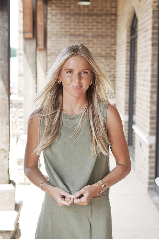 Olive Relaxed Tank Top