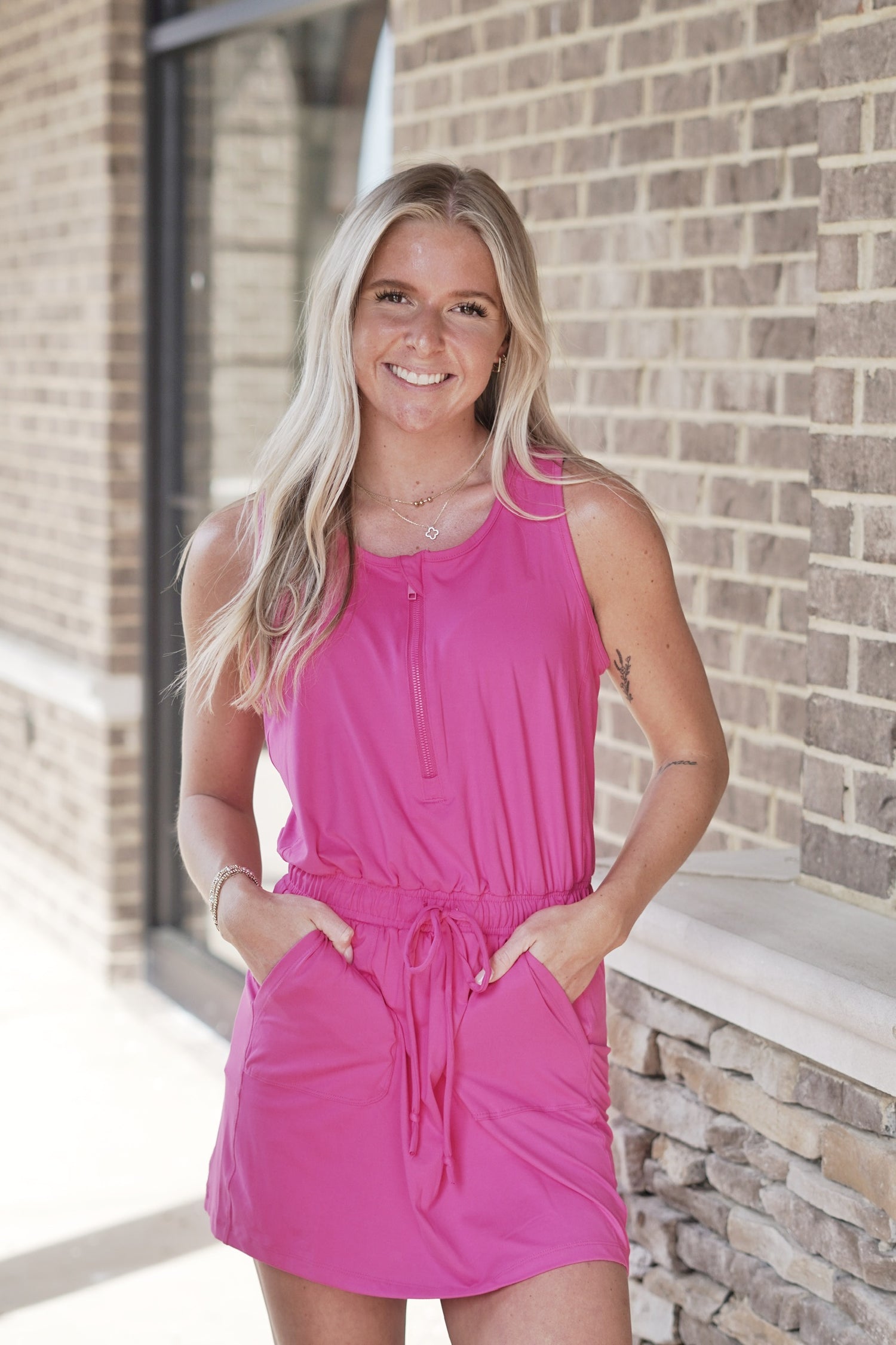 romper dress with pockets and shorts Fonma Women's Romper Dress with Shorts Underneath Striped Cami Athletic Sundress with Pockets Summer Set One Piece Outfits Army Green L, Size: Large
