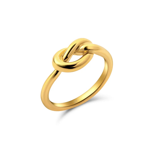 gold ring with tied knot detail