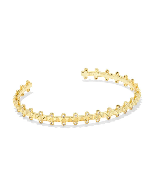 gold cuff bracelet with crystalized detail