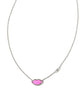 Silver Chain Necklace with Silver and Hot Pink Lips Charm