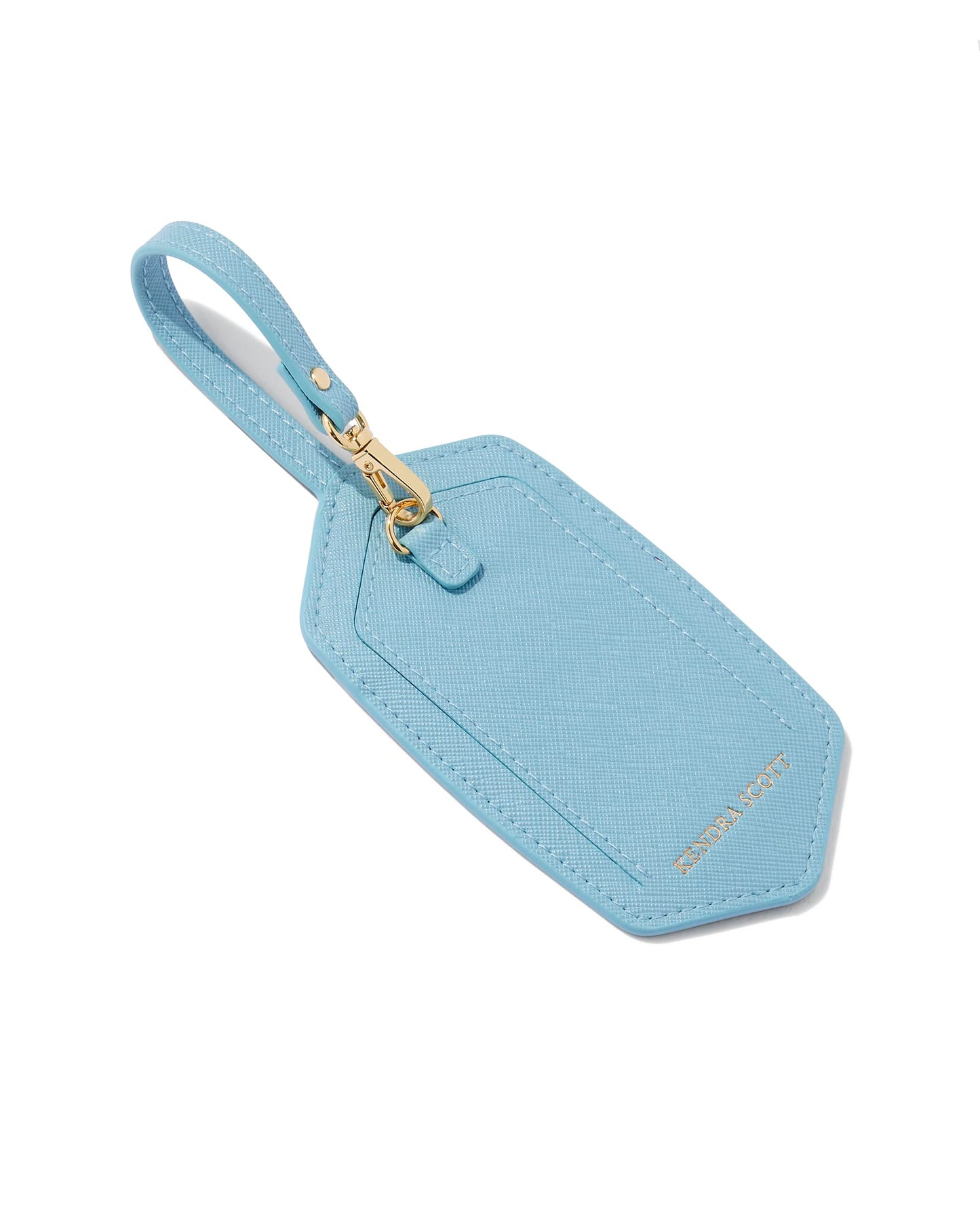 Light blue luggage tag 2.5" X 5.11" (10.4" with strap)