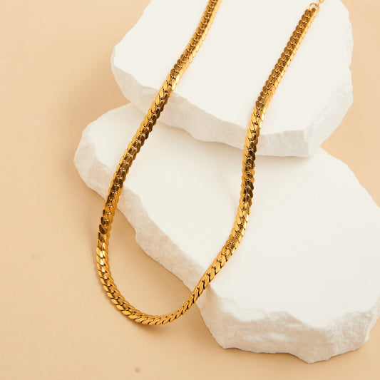 Narelle Waterproof Necklace 16" Chunky Herringbone Chain