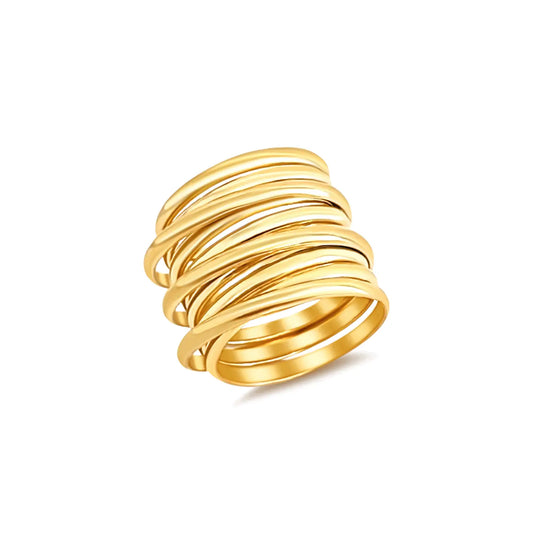 Gold coil band ring