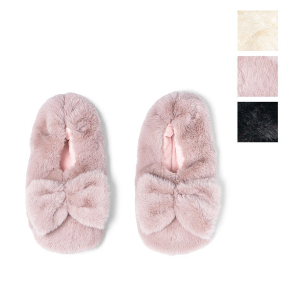 Hello Mello Cuddlers Heated Slippers, Super Plush, Micro-Wave Safe, Upper Panel Filled with Stone Thermal Spa Beads, Padded Sole with Non-Slip Grips,  Stretchy Elastic Heel, Pink Color. 