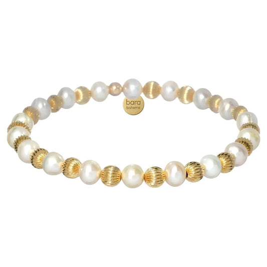 Mia Gold Filled Beaded Bracelet with Pearls