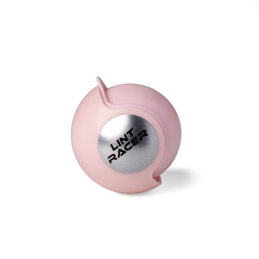 Pink and silver Lint Racer device on display. 