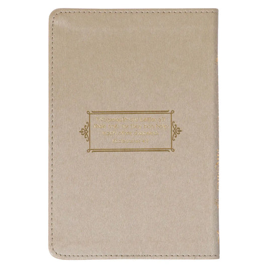 Gold-foiled filigree title design, Gold-toned faux leather cover, Gold-foiled title, Mr. & Mrs. Collection, Couple's prayer book, Flexcover, 101 prayers, 208 gilt-edged pages, Two-color interior, Satin ribbon marker,