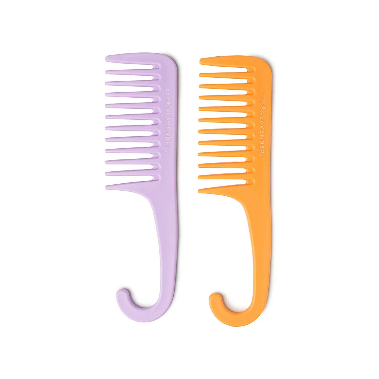 purple and orange wide tooth combs
