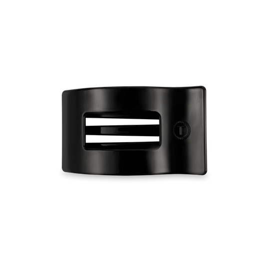 Jet Black Small Flat Rectangle Hair Clip