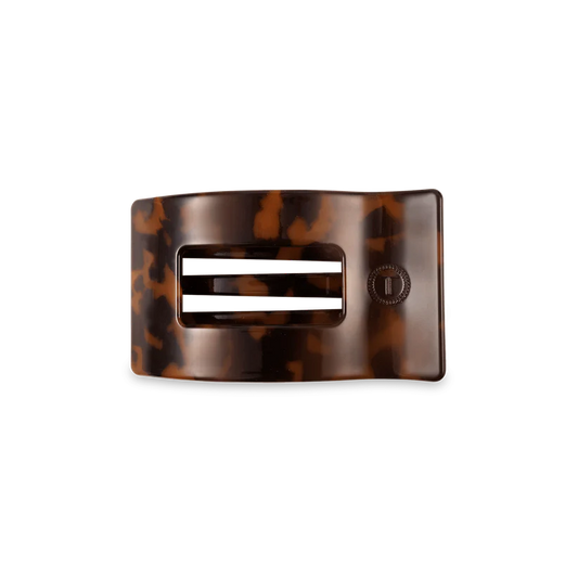 Tortoise Small Flat Rectangle Hair Clip