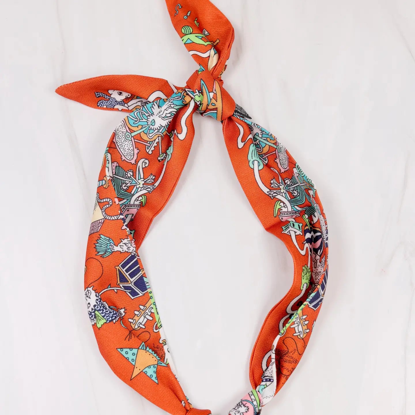 Scarf Heart Charm Necklace with unique pattern, adjustable