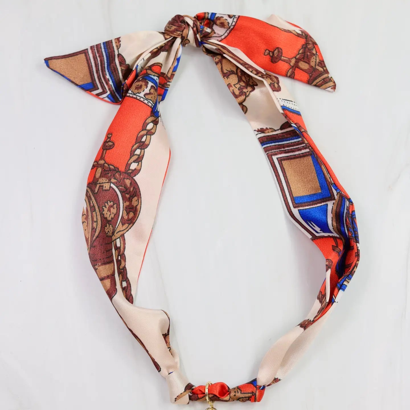 Scarf Heart Charm Necklace with unique pattern, adjustable