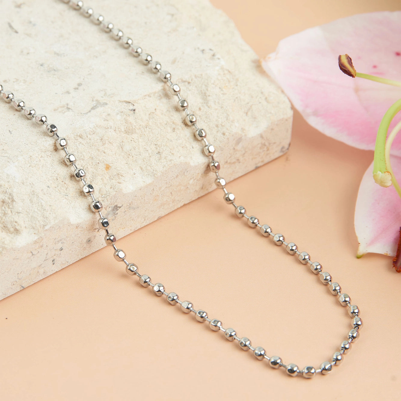 silver ball chain necklace