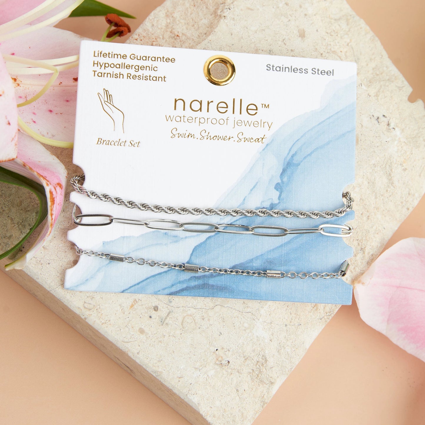 Narelle Waterproof Twisted Chain Bracelet Set