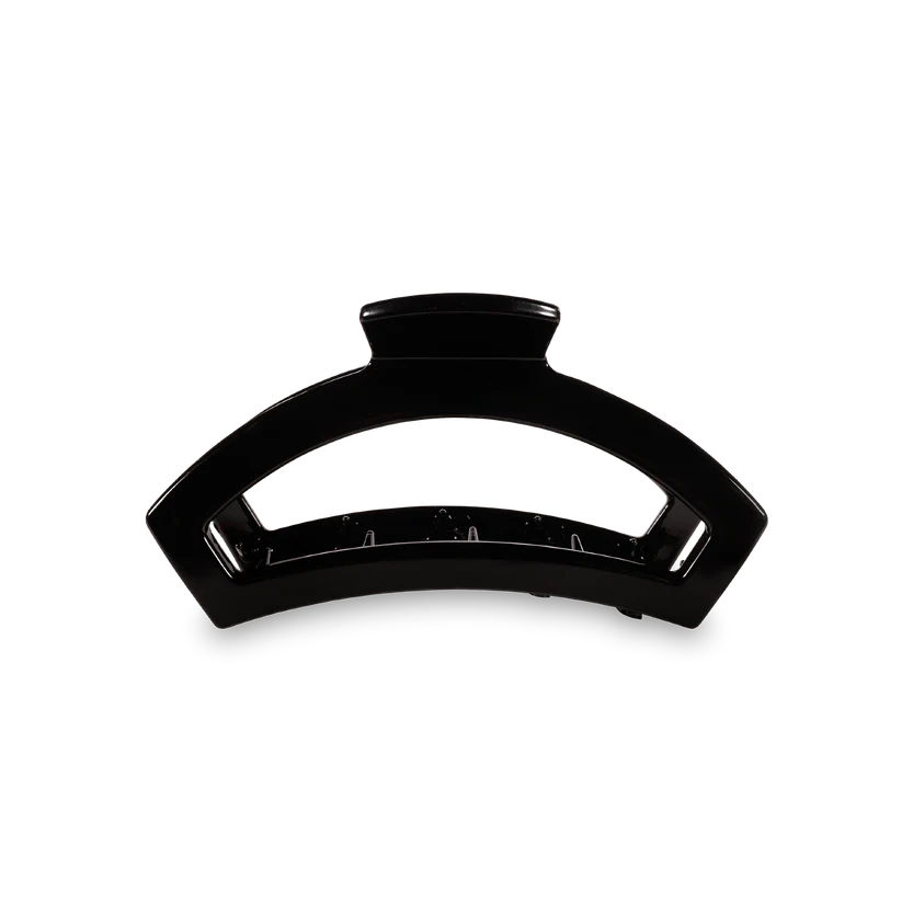 Jet Black Open Tortoise Small Claw Hair Clip