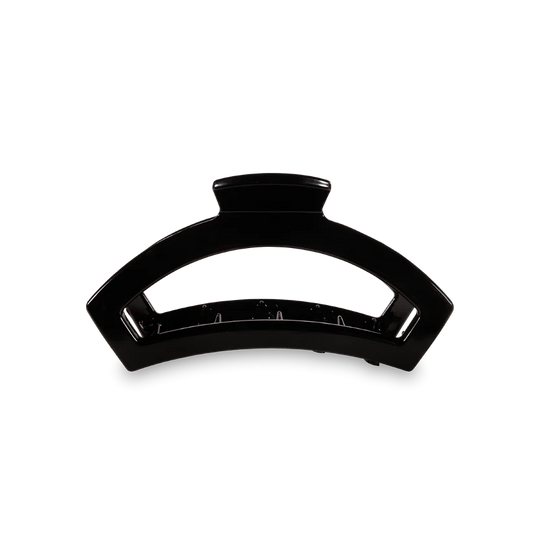 Jet Black Open Tortoise Small Claw Hair Clip