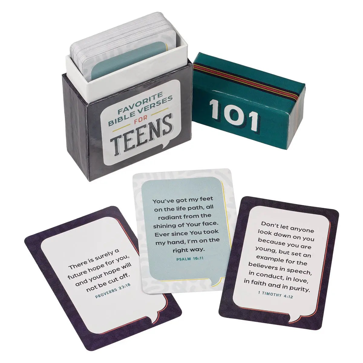 The 101 Favorite Bible Verses for Teens Teal and Blue Box of Blessings 