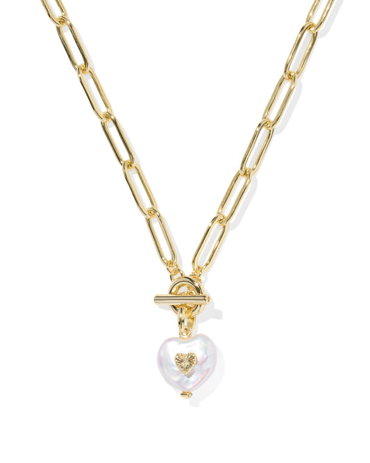 Kendra Scott Sasha Gold Heart Link and Chain Necklace