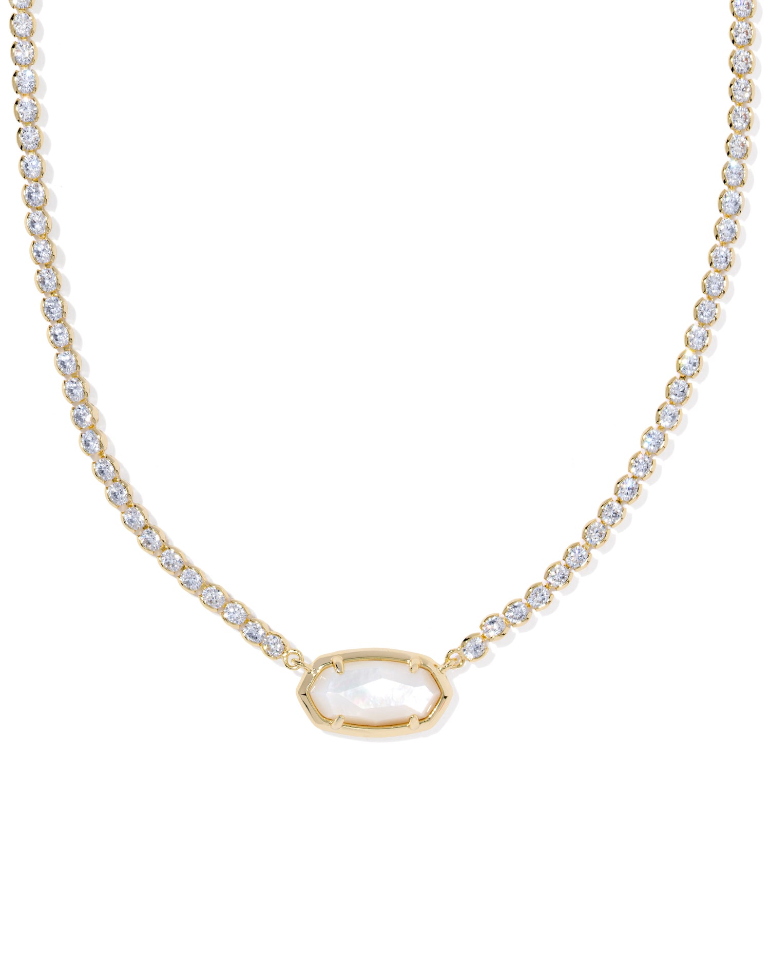 Gold Tennis Necklace pendant meets crystal chain detailing inspired by tennis styles