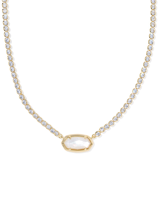Gold Tennis Necklace pendant meets crystal chain detailing inspired by tennis styles