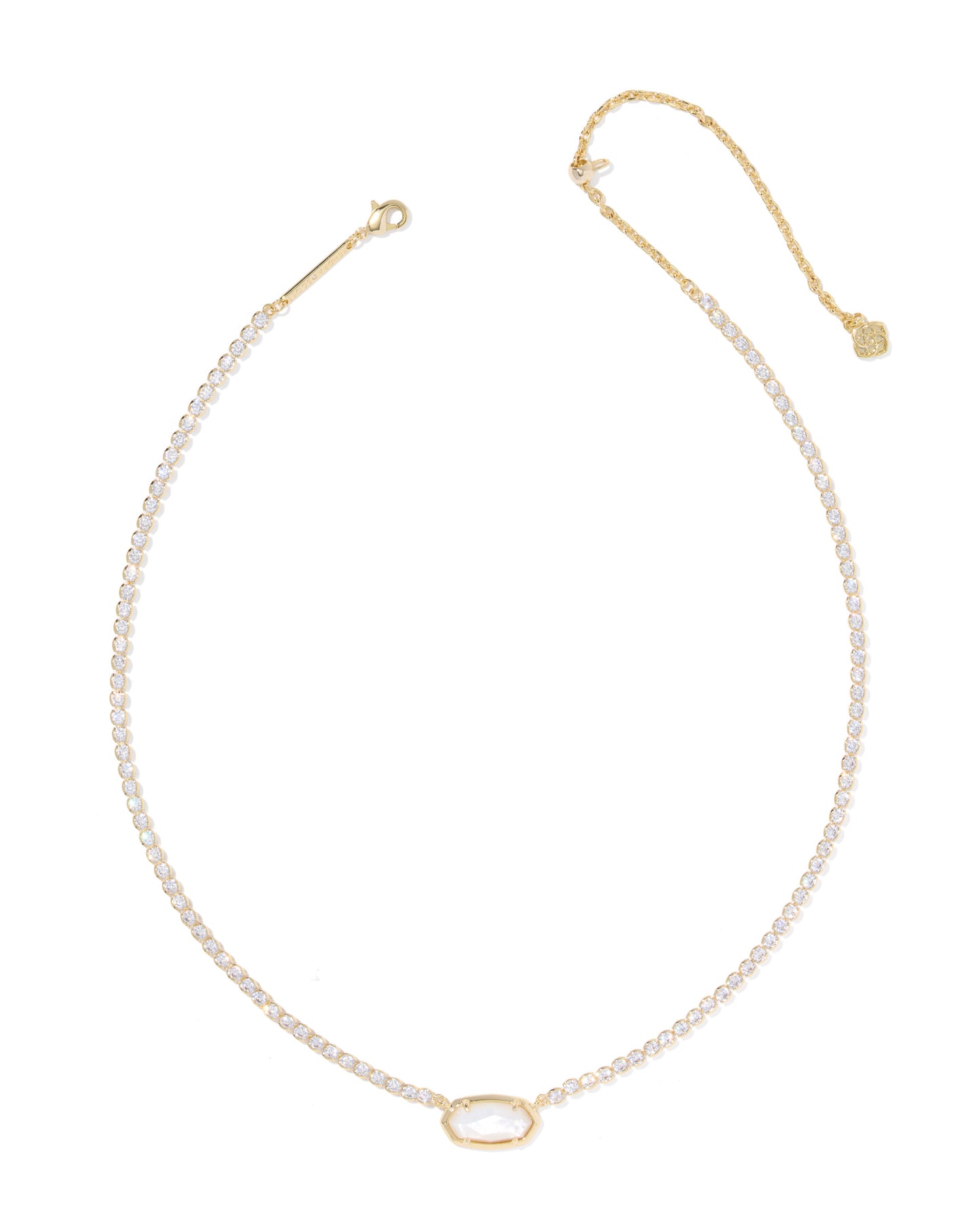 Gold Tennis Necklace pendant meets crystal chain detailing inspired by tennis styles