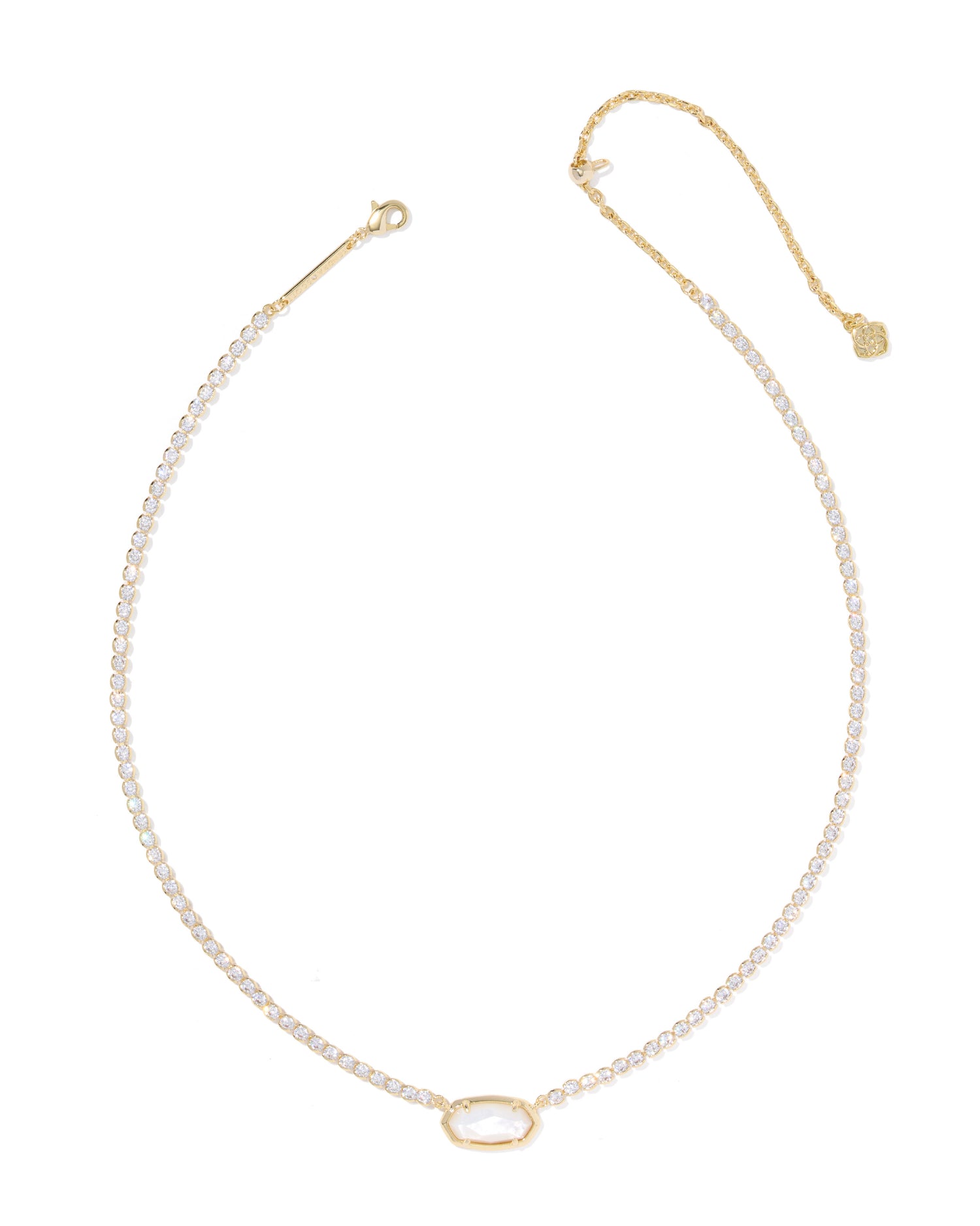Gold Tennis Necklace pendant meets crystal chain detailing inspired by tennis styles