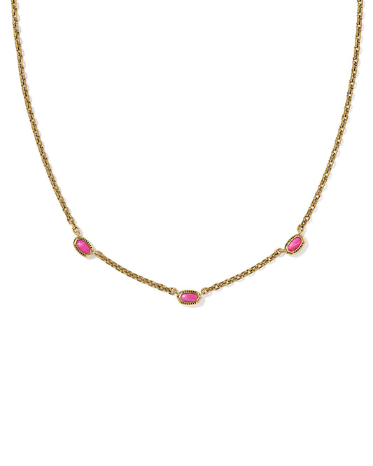 Kendra Scott Mini Elisa Gold Three Stone Strand Necklace