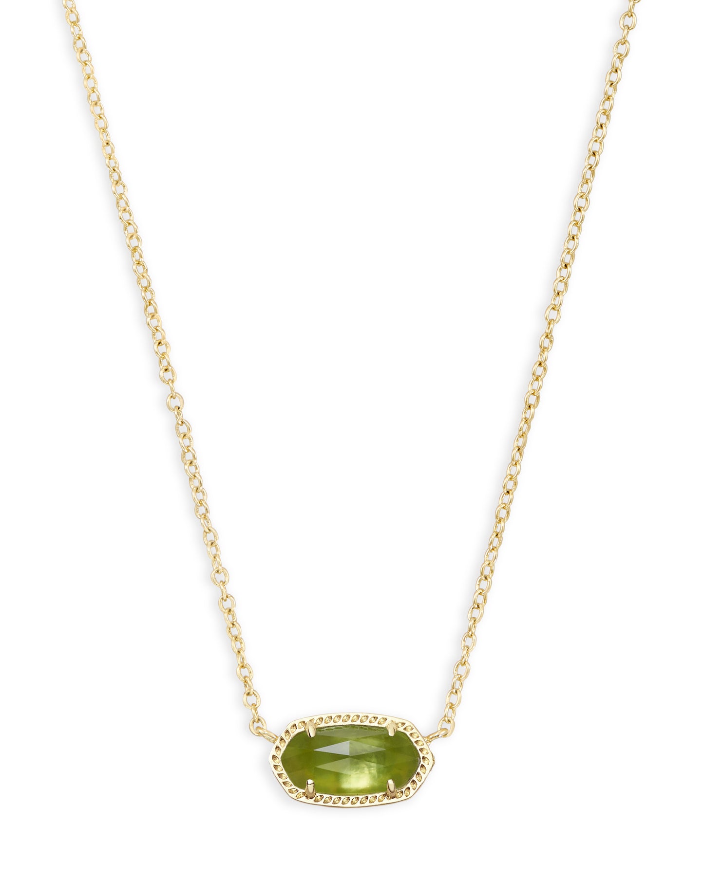 Kendra Scott Elisa Necklace Gold Peridot Illusion