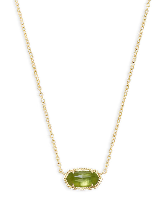 Kendra Scott Elisa Necklace Gold Peridot Illusion