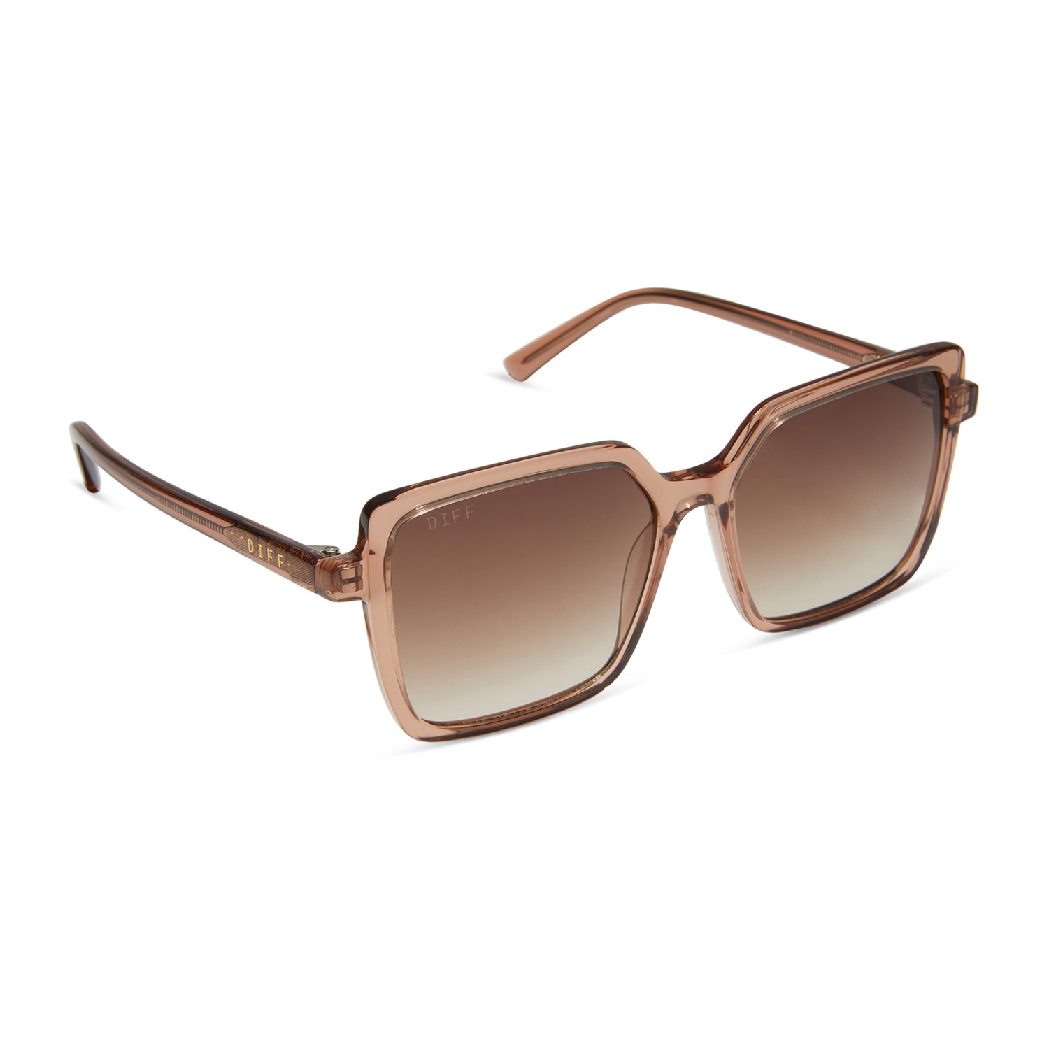 wide frame sunglasses in a brown color