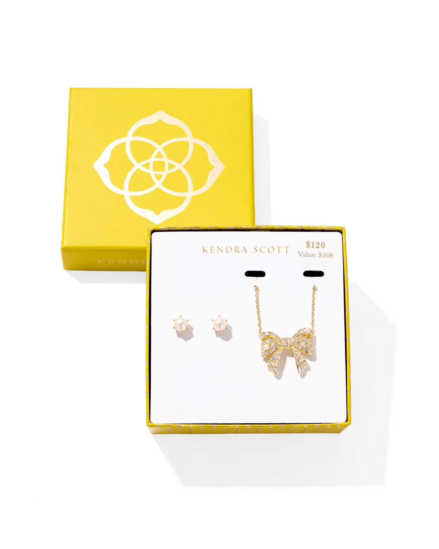 Wrap up your gift giving with the Krista Bow and Ashton Gift Set. Featuring elegant studs with cultured freshwater pearls and a sparkling bow pendant necklace, this duo is the perfect blend of timeless and trendy for anyone on your list. Set includes the Krista Bow Short Pendant Necklace and Ashton Pearl Stud Earrings.
