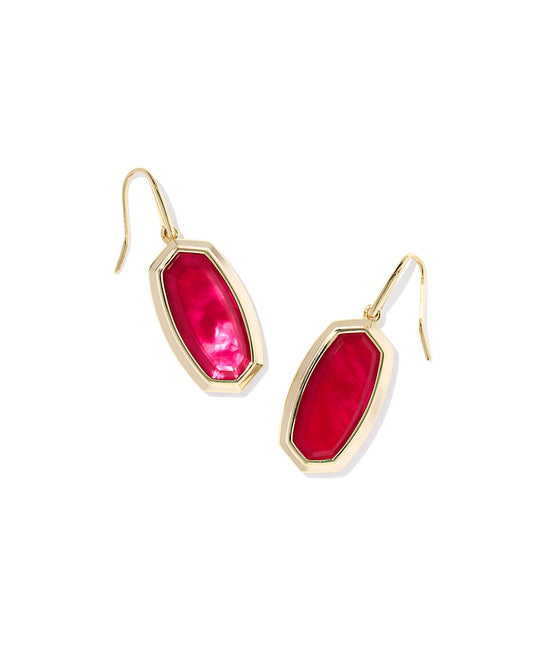 Our signature oval shape with a sleek bezel frame—what’s not to love? Perfectly scaled in a size that’s not too big and not too small, the Dani Bezel Red and Gold Drop Earrings are designed to stun with a high-shine bezel frame that showcases the shades of the season.

Dimensions- 1.61"L X 0.58"W
Metal-14k Yellow Gold Over Brass
Closure- Earwire