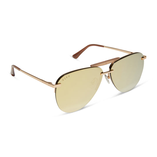 gold mirror aviator sunglasses