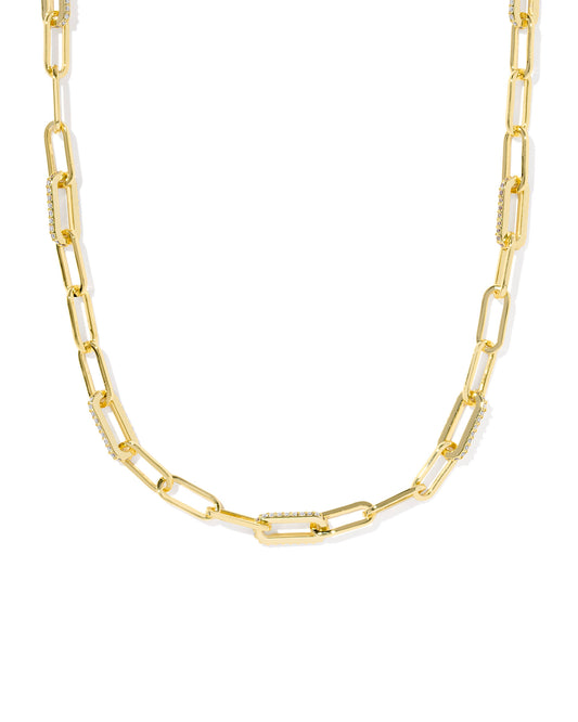 Featuring an always on-trend paperclip chain with sparkling links sprinkled throughout
