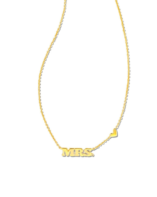 Gold Chain with  "MRS." and  heart on the chain. 