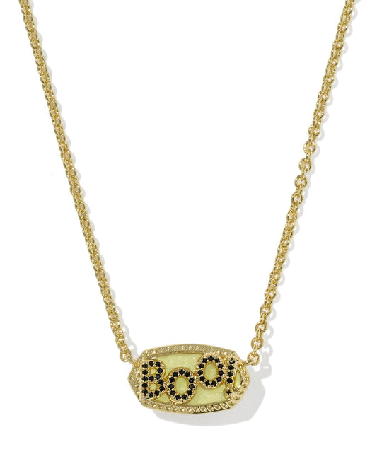 Kendra Scott Boo Short Pendant Necklace Gold Glow In The Dark