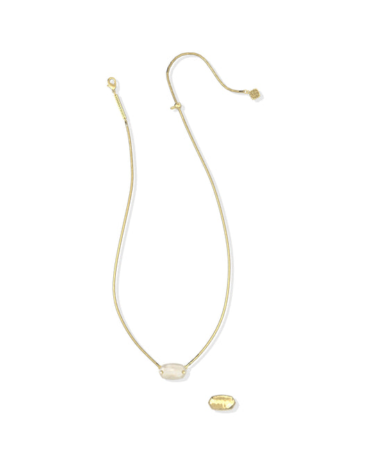 Kendra Scott Elisa Riveted Short Pendant Necklace Mother Of Pearl