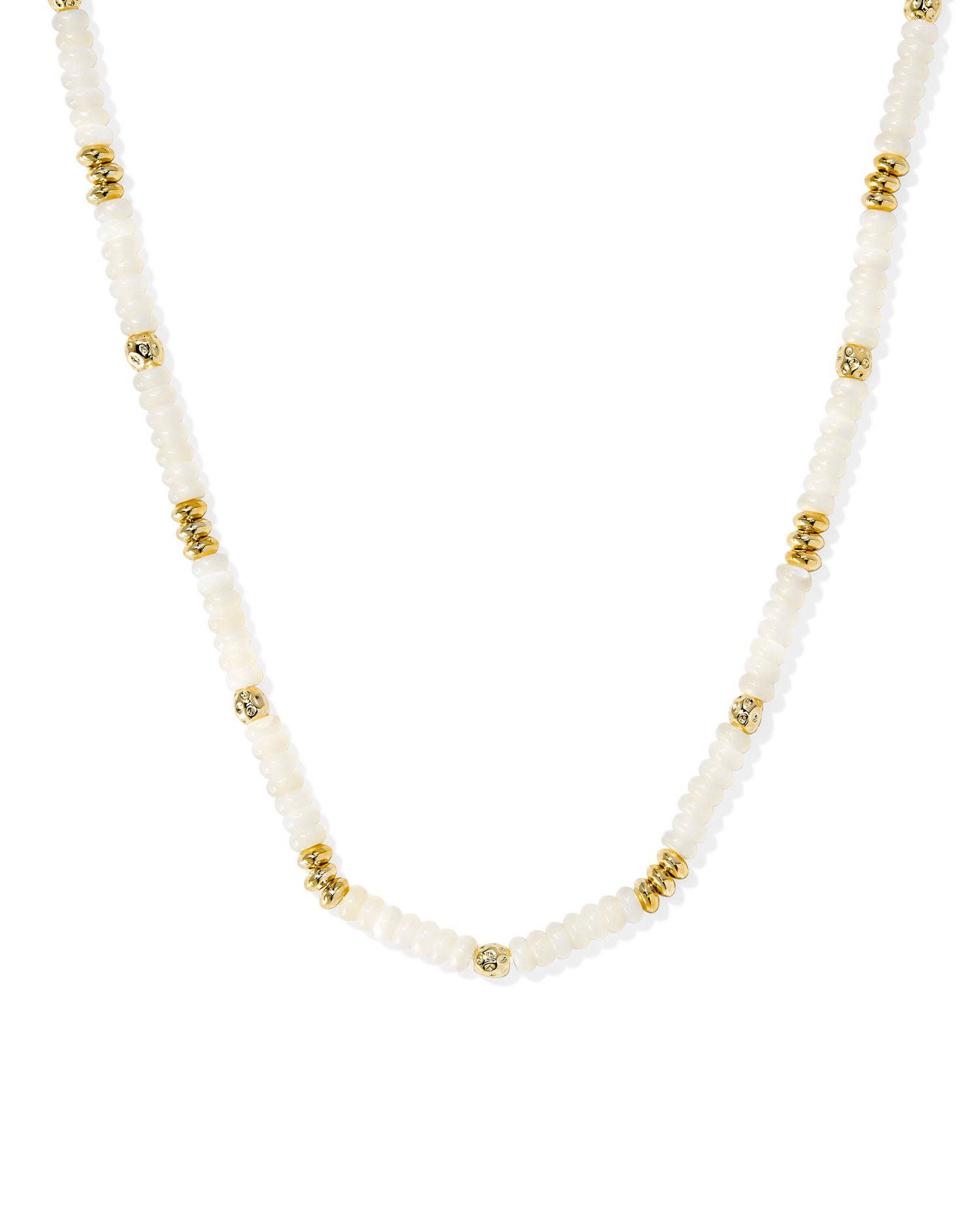 Kendra Scott Deliah Strand Necklace, Gold  Ivory Mother of Pearl, Dimensions: 16.5" CHAIN WITH 2.5" EXTENDER