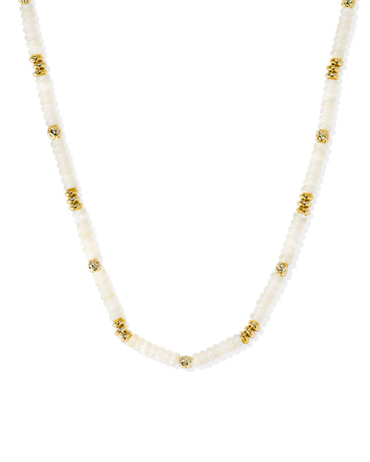 Kendra Scott Deliah Strand Necklace, Gold Ivory Mother of Pearl, Dimensions: 16.5" CHAIN WITH 2.5" EXTENDER