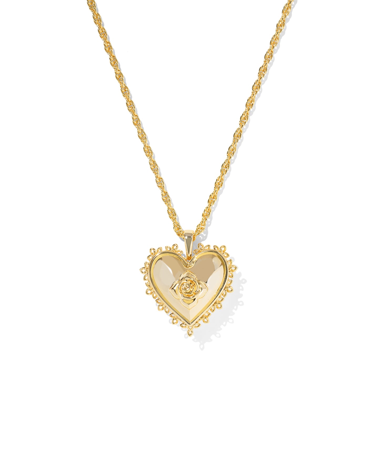 Mallory Rose Locket Short Pendant Necklace, Gold Metal, 16" CHAIN WITH 3" EXTENDER, 1.07"L X 1.02'W PENDANT