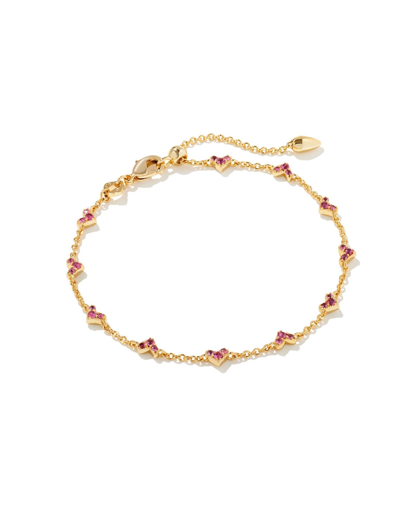 Haven Gold Crystal Heart Delicate Chain Bracelet