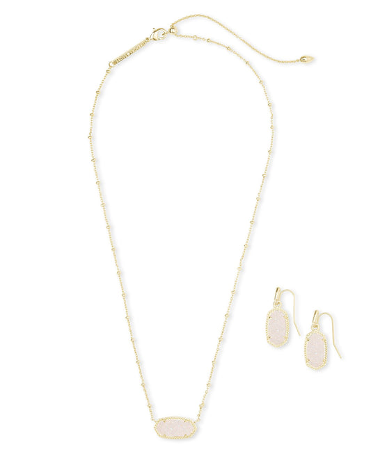 Kendra Scott Elisa Satellite Necklace & Lee Earrings Gift Set